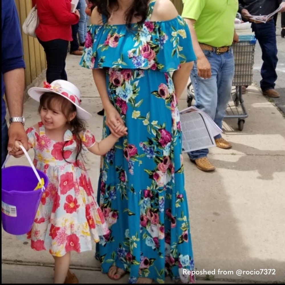 Not for sale atm- Floral Blue Maternity Dress